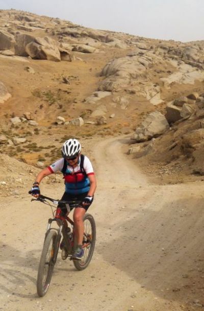 Sarah Howes Cycling on the  tour with redspokes